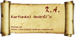 Karfunkel András névjegykártya